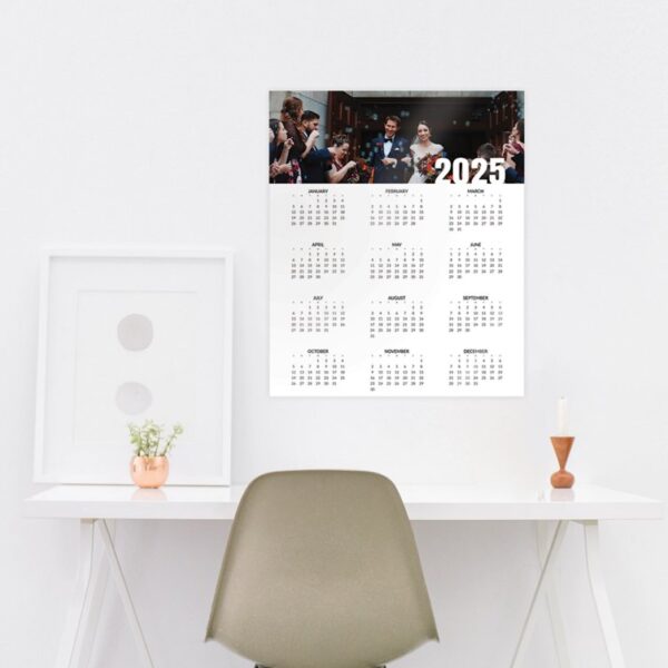 2025 Poster Calendar, one page - 20x24 Vertical