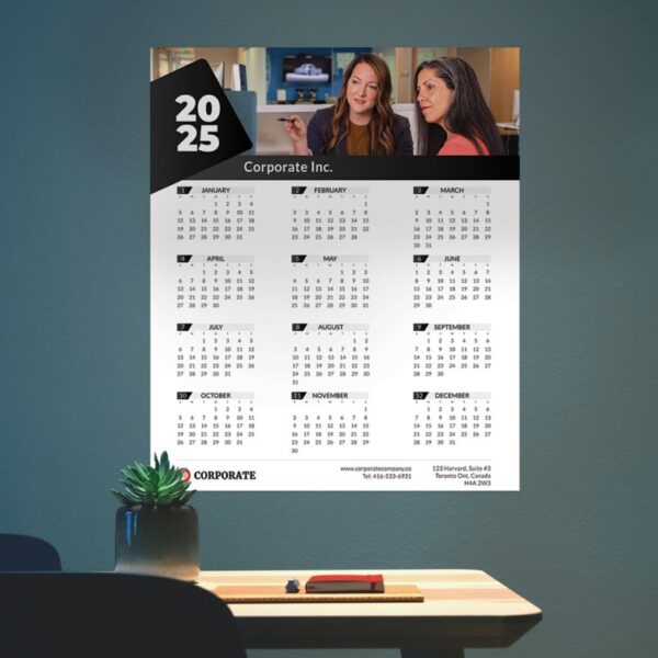 2025 Poster Calendar, one page - 20 x 24 Vertical