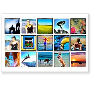 20 x 30 collage with 15 square photos Horizontal