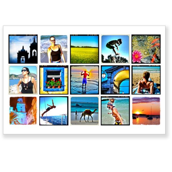 20 x 30 collage with 15 square photos Horizontal