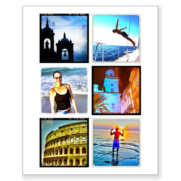 20 x 30 collage with 6 square photos Vertical