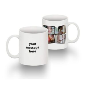 Standard 11 oz Mug Collage 4 Photos Text LH - 8.07×3.23 Horizontal
