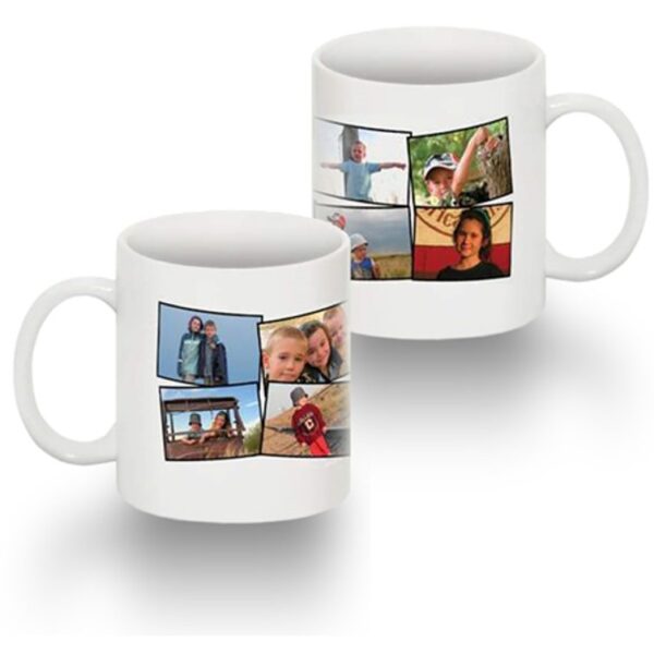 Standard 11 oz Mug Collage 8 Photos No Text - 8.07×3.23 Horizontal