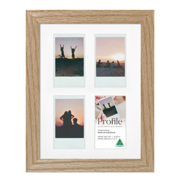 Elegant Natural Oak Gallery Collage Photo Frames